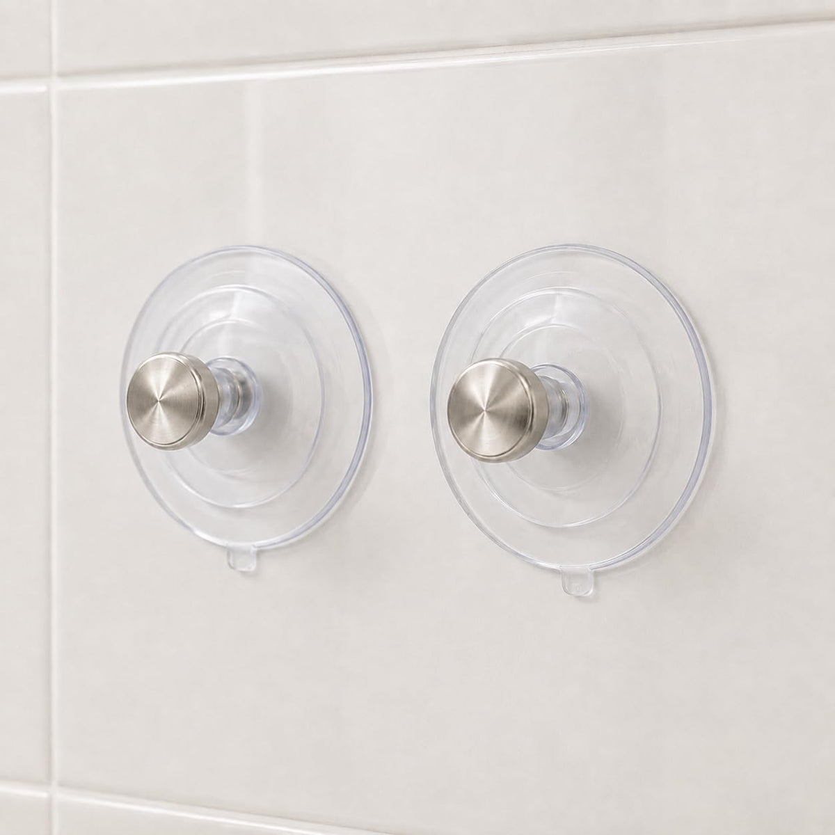 (2-Pack 2 1/2 Inch Suction Cup Hooks for Shower Loofah Holder