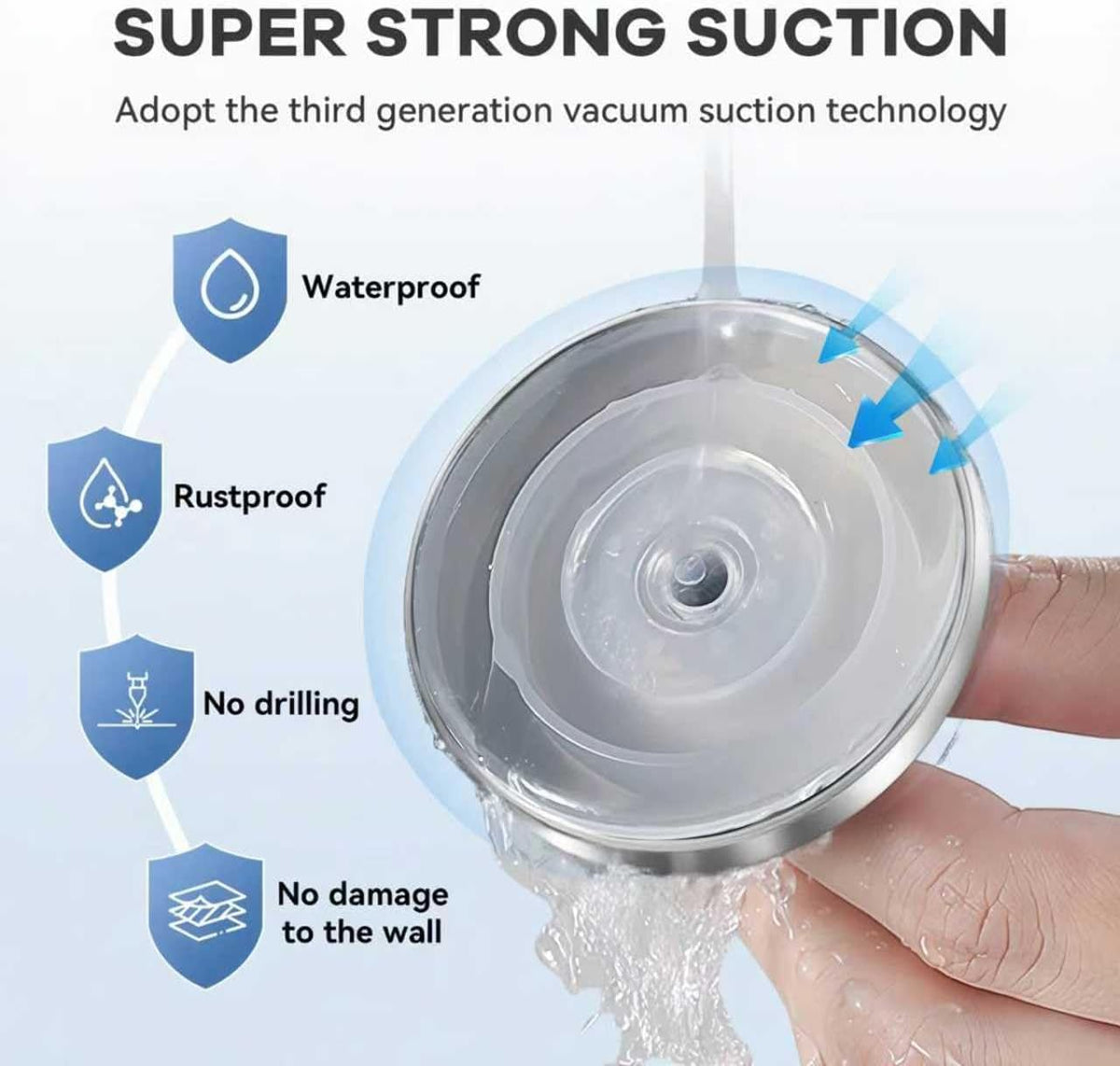 Suction Cup Hooks for Shower,No Drill Wreath Hanger for Front Door