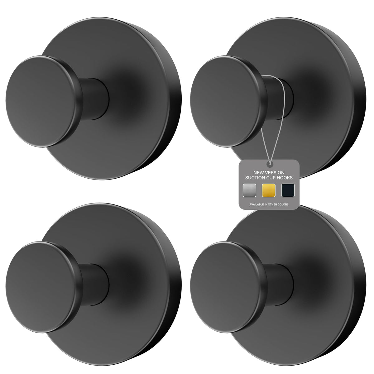 Ninth Five Suction Cup Hooks for Shower, Bathroom Wall Hooks for Towels