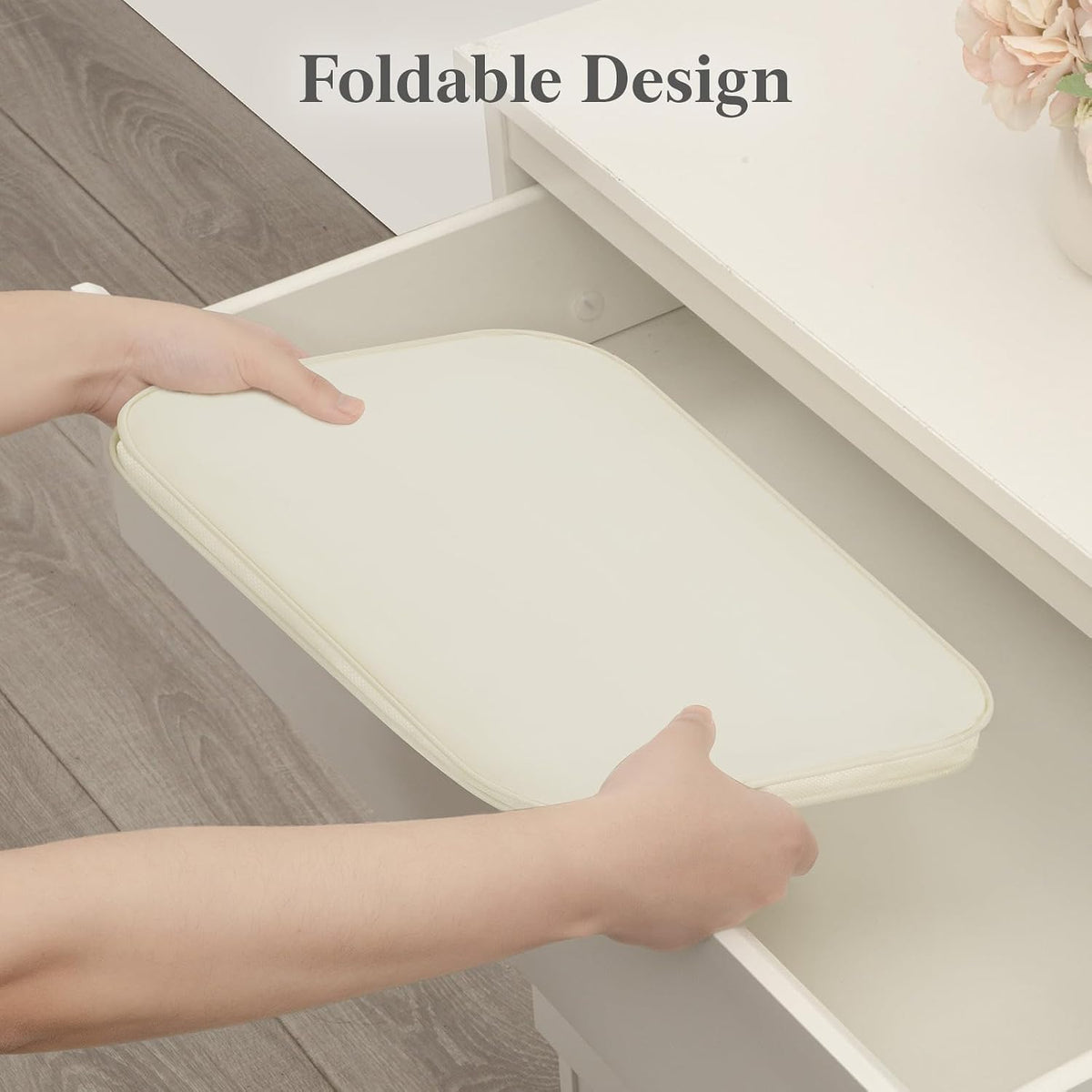 Lifewit Slim Collapsible Laundry Basket with Handles, 50L, Beige