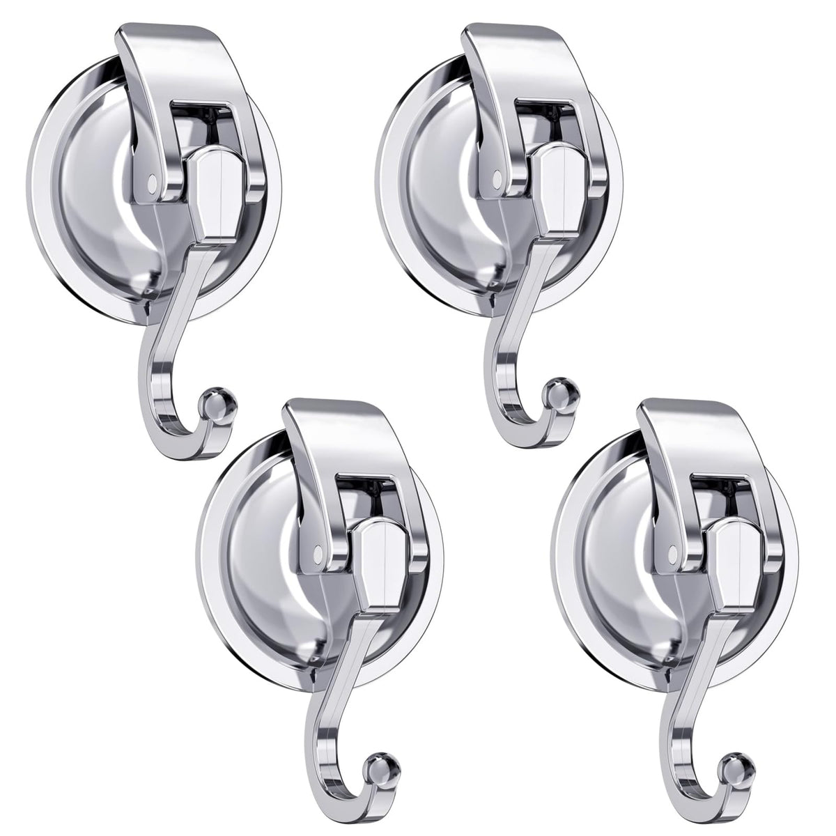 Suction Cup Wreath Hanger No Drill Shower Hooks(2Pack Silver)