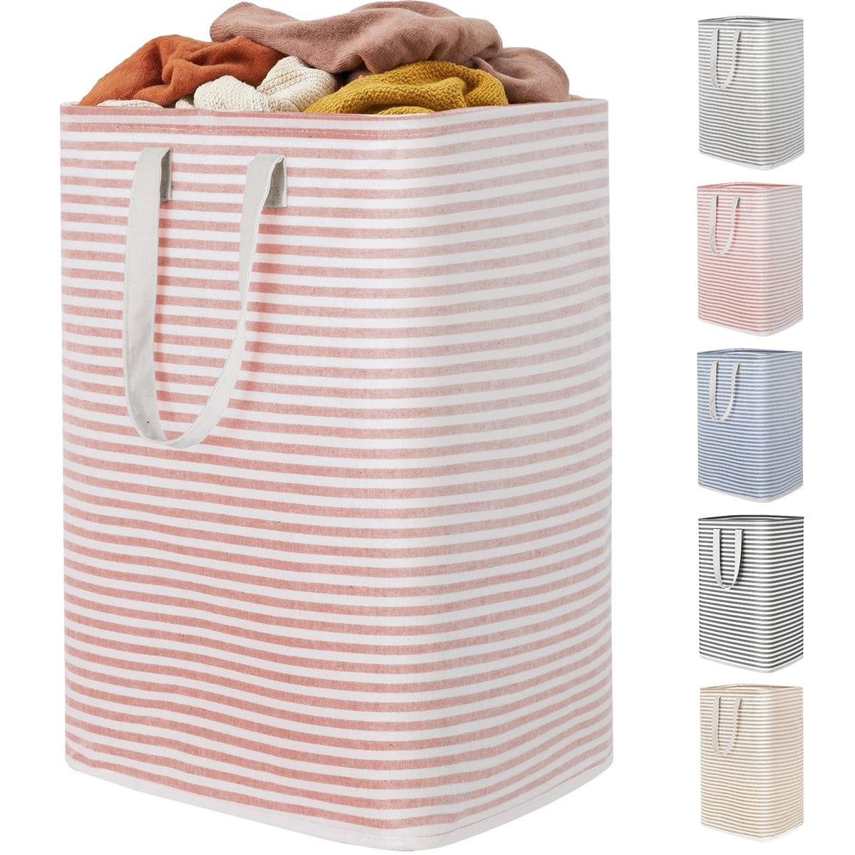 Lifewit 80L Large Laundry Baskets, Laundry Hampers Bags, 2 Pack, Grey&Pink