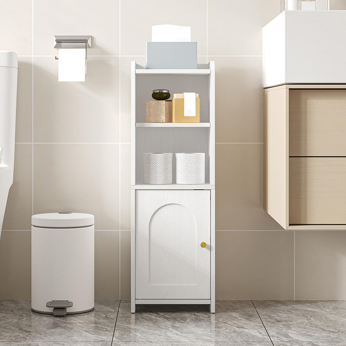 Hzuaneri Small Bathroom Storage Cabinet, Narrow Toilet Paper Cabinets