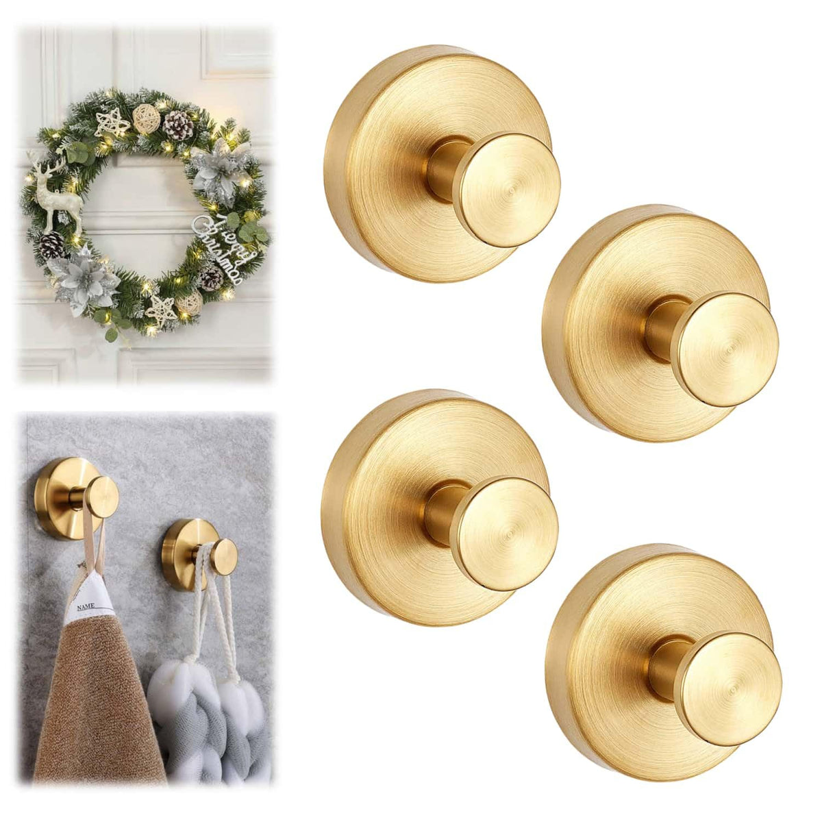 Suction Cup Hooks for Wreaths on Glass, Model No-Drill Suction Cup Hooks, Wreath Hangers for Front Doors, Metal Towel Hooks for Showers Bathrooms Mirrors(Black 1pcs)