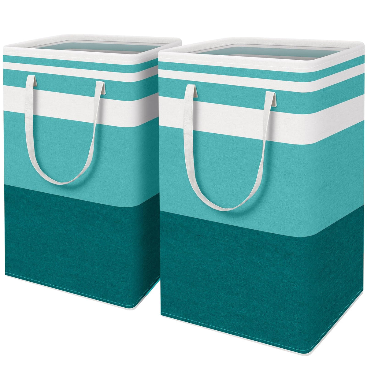 HomeHacks 2 Pack Large Laundry Baskets, Laundry Hampers Bags (Blue 75Lx2)