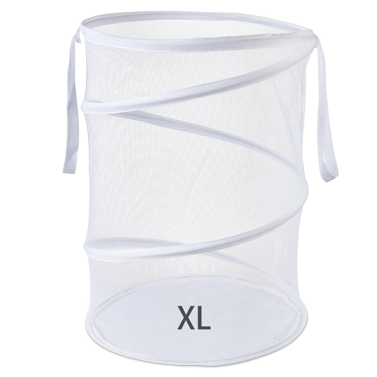 Seiritex Mesh Popup Laundry Hamper 115L Foldable Laundry Basket Extra Large Capacity Collapsible Clothing Storage Basket with Handles 26 H x 18 W x 18 L (Black)