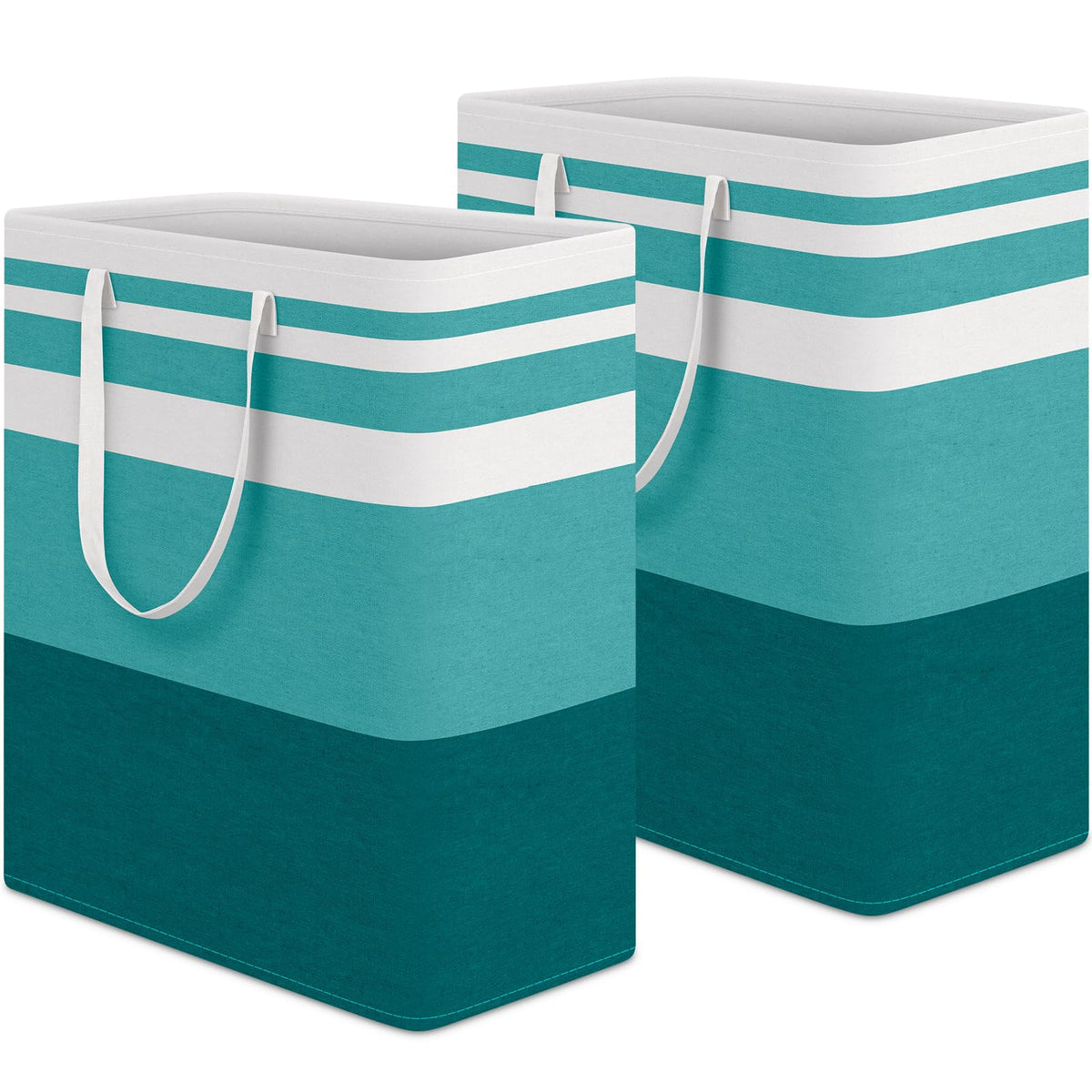 HomeHacks 2 Pack Large Laundry Baskets, Laundry Hampers Bags (Blue 75Lx2)