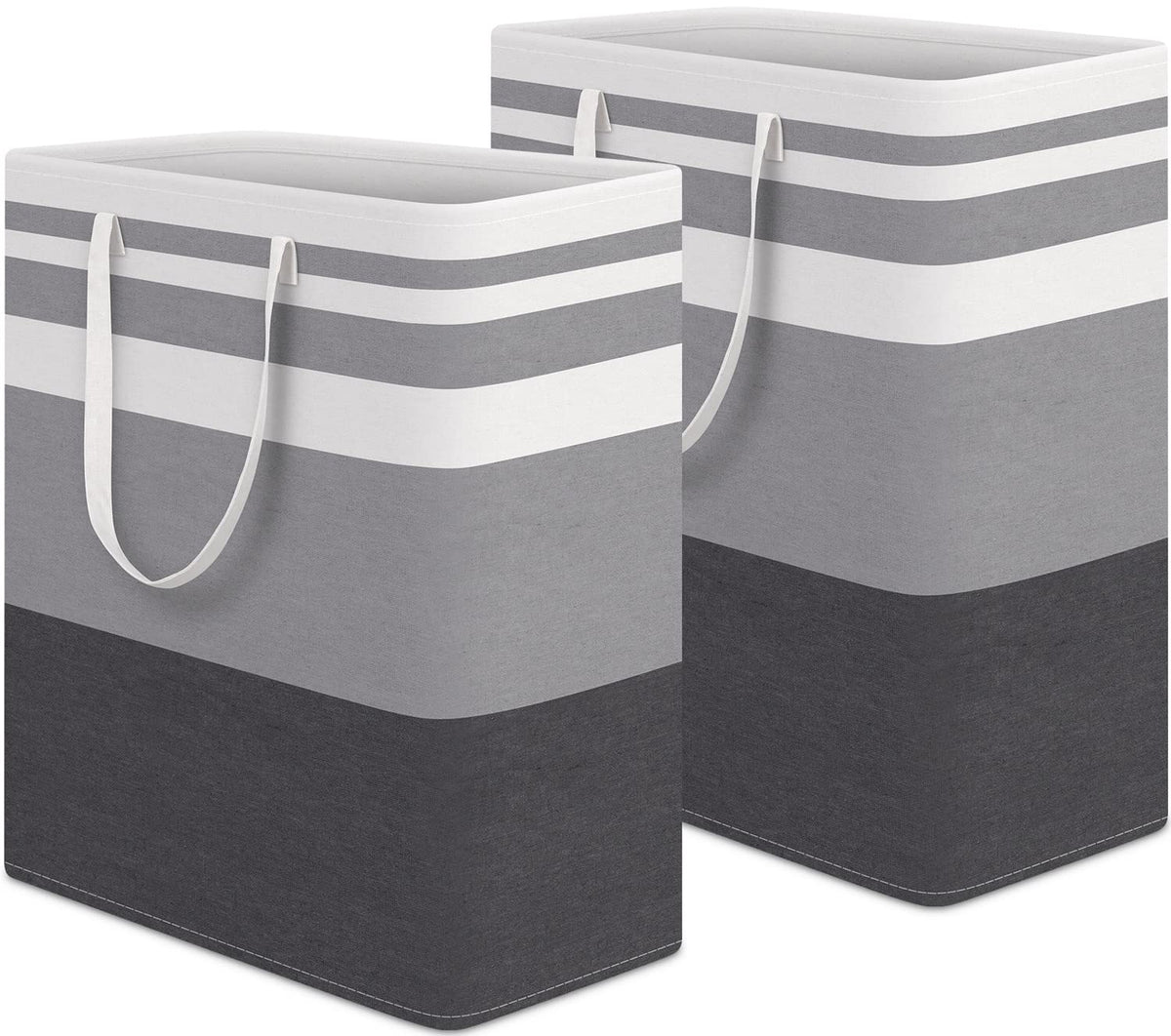 HomeHacks 2 Pack Large Laundry Baskets, Laundry Hampers Bags (Blue 75Lx2)