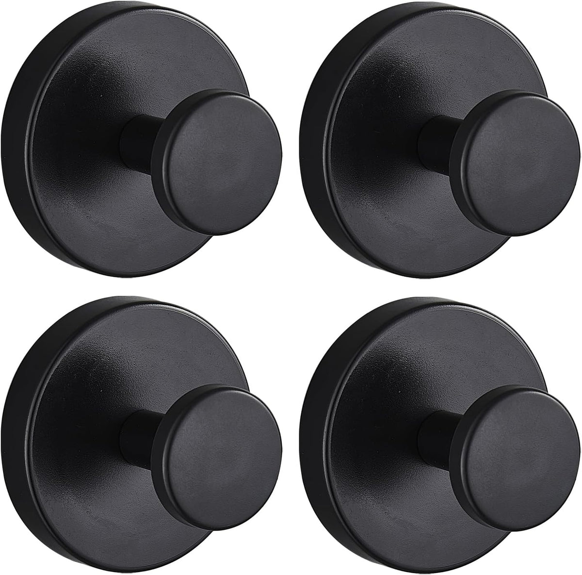 Suction Cup Hooks for Shower, Over The Door Hooks & Towel Hooks for Hanging up to 15 Lbs – Hooks for Bathroom, Kitchen, Glass, Mirror, Tile – Suction Cups for Door Wreaths, Coat (4-Pack) (4, Black)