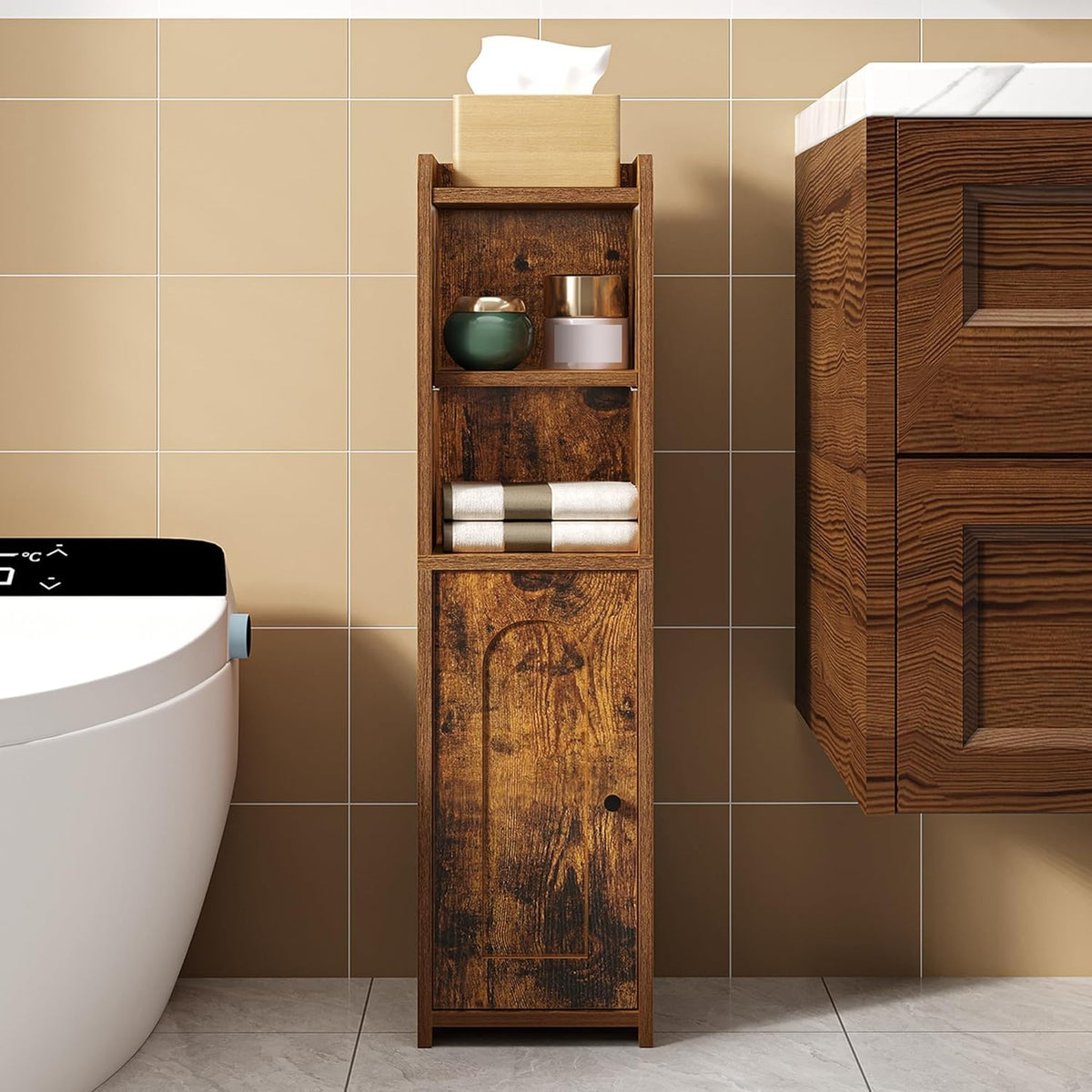 Hzuaneri Small Bathroom Storage Cabinet, Narrow Toilet Paper Cabinets