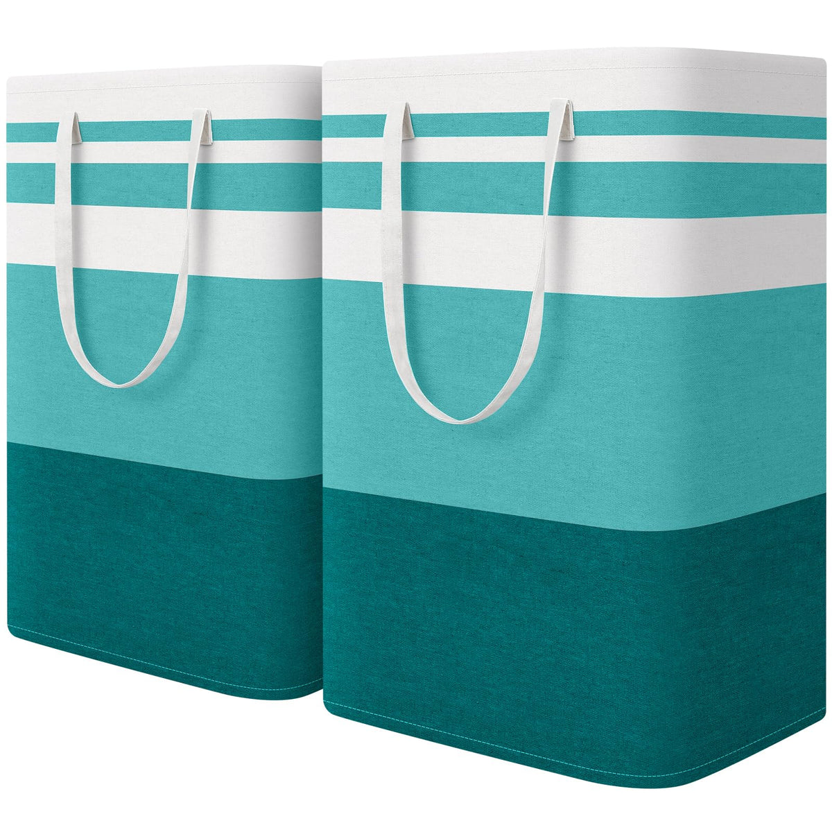 HomeHacks 2 Pack Large Laundry Baskets, Laundry Hampers Bags (Blue 75Lx2)