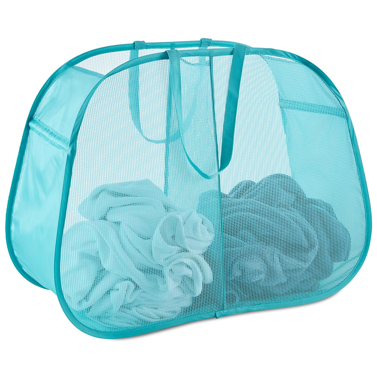 Seiritex Mesh Popup Laundry Hamper 115L Foldable Laundry Basket Extra Large Capacity Collapsible Clothing Storage Basket with Handles 26 H x 18 W x 18 L (Black)