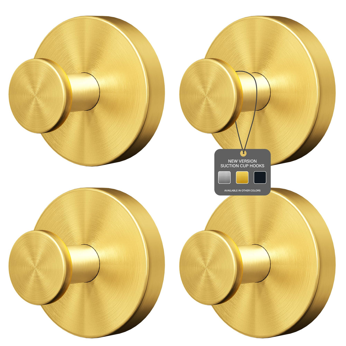 Ninth Five Suction Cup Hooks for Shower, Bathroom Wall Hooks for Towels