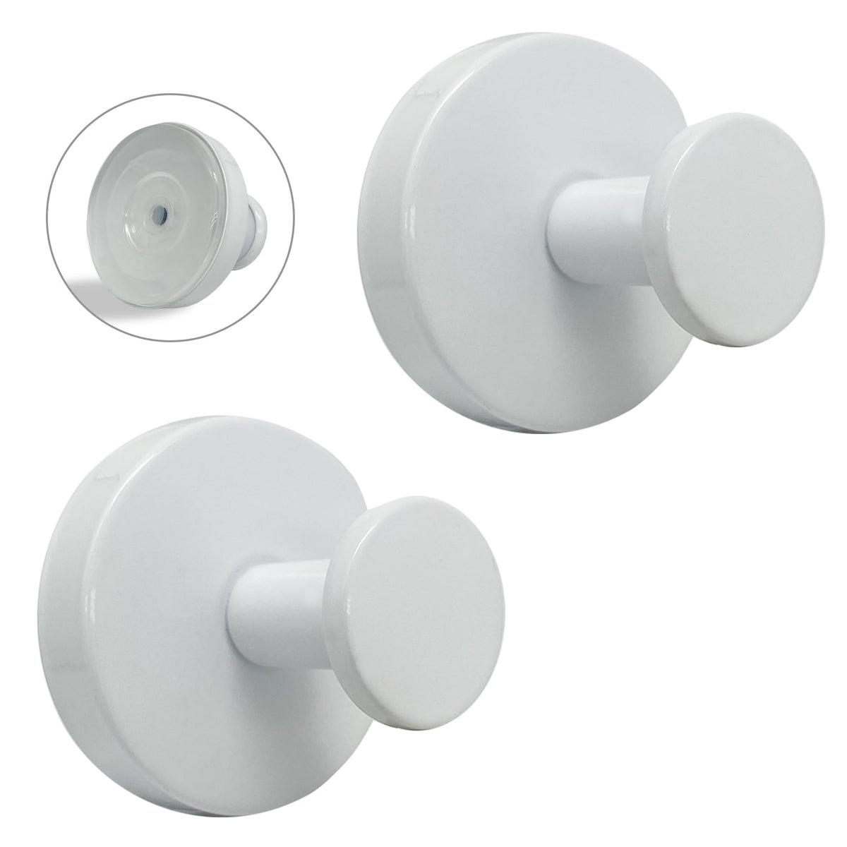 Suction Cup Hooks for Shower - 2 Pack, Matte Black - Stainless Steel, Strong Suction, No Drill, Removable Hanger, Tile Bathroom Kitchen Wall, Glass Door, Mirror Hook Hanging Robe, Towel Holder