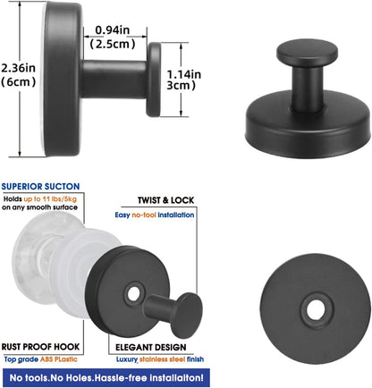 Suction Cup Hooks, 2 Pack Wreath Hangers for Front Door