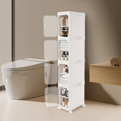 4-Tier Slim Bathroom Storage Drawer Narrow Bathroom Storage Organizer