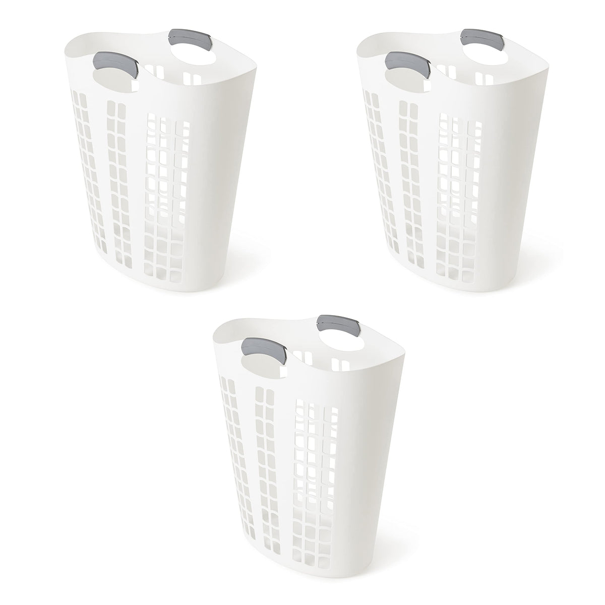 Gracious Living Laundry Basket, Easy Carry Flex Collapsible Hamper, 87.5L