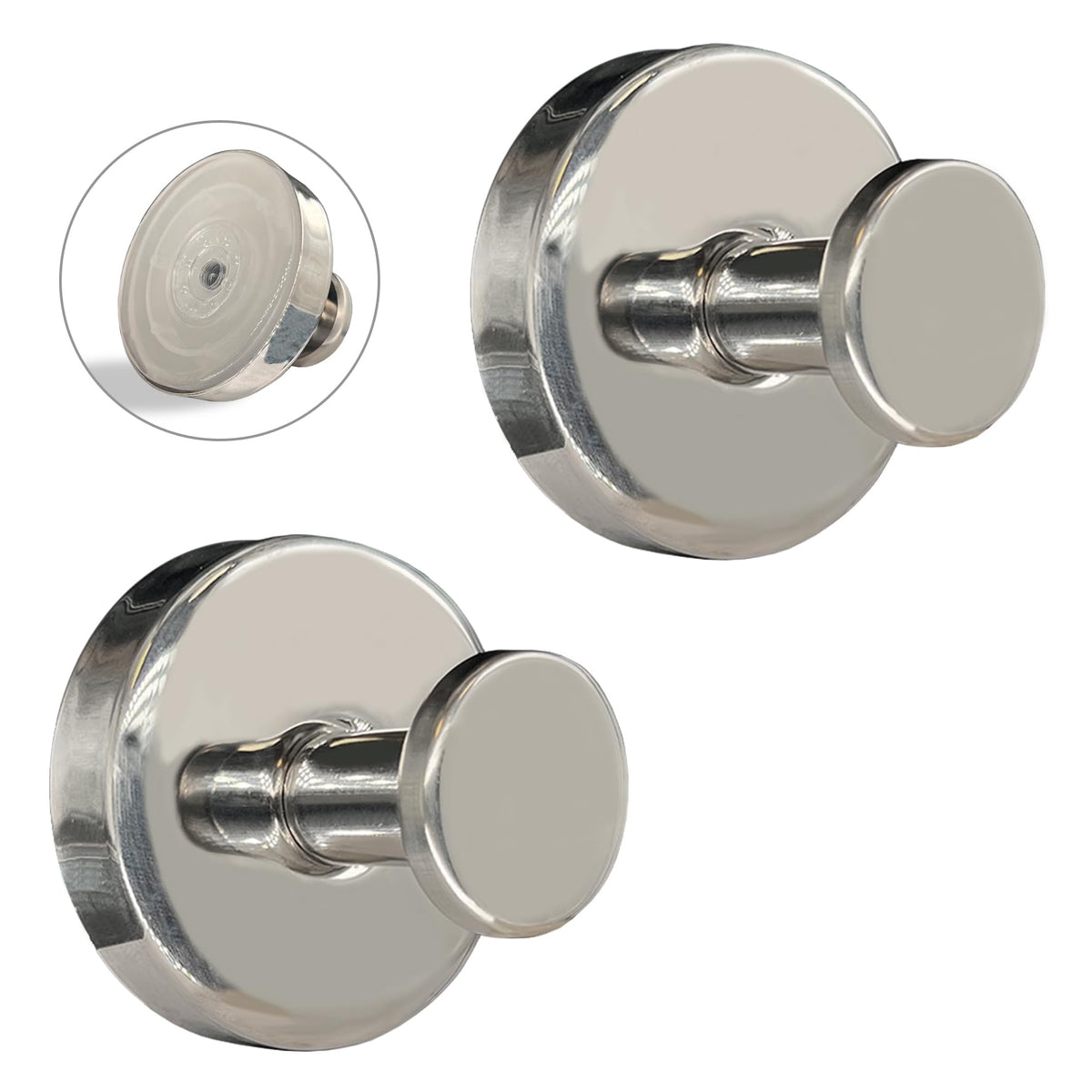Suction Cup Hooks for Shower - 2 Pack, Bronze - Stainless Steel, Strong Suction, No Drill, Removable Hanger, Tile Bathroom Kitchen Wall, Glass Door, Mirror Hook Hanging Robe, Towel Holder