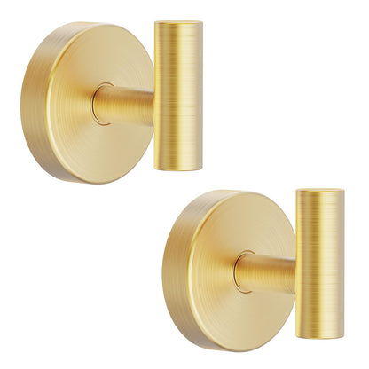 Vacuum Suction Cup Hooks for Shower, Shower Hooks for Inside Shower Glass Window, Mirror, No Drill Towel Hooks for Bathrooms, Bath Robe Coat Looafh Wreath Hook for Hanging - 2 Pack, Gold