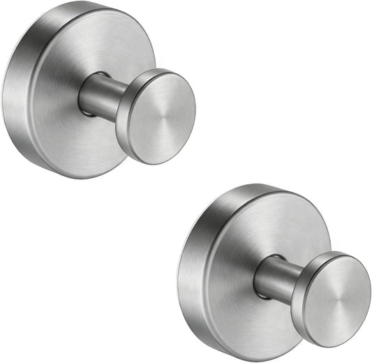 Suction Cup Towel Hooks for Bathroom Glass Mirror, Brushed Nickel