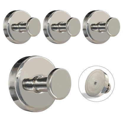 Suction Cup Hooks for Shower - 2 Pack, Matte Black - Stainless Steel, Strong Suction, No Drill, Removable Hanger, Tile Bathroom Kitchen Wall, Glass Door, Mirror Hook Hanging Robe, Towel Holder