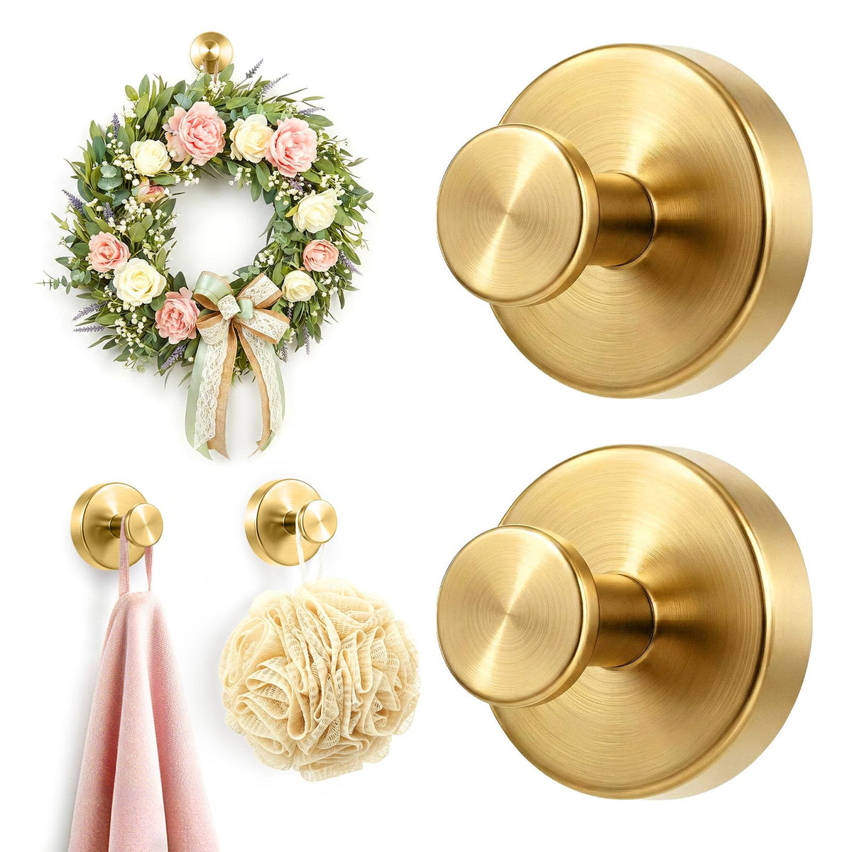 Suction Cup Hooks for Shower, Towel Hooks for Bathroom Glass Door Wall