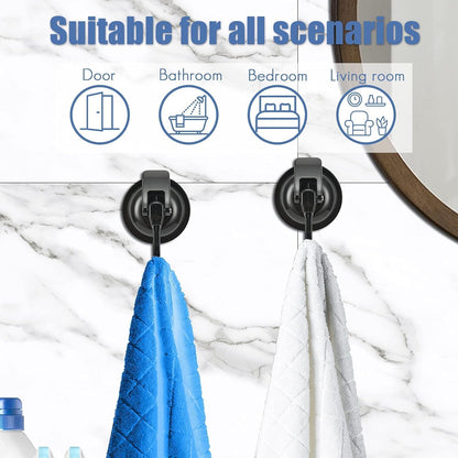 Suction Cup Wreath Hanger No Drill Shower Hooks(2Pack Silver)