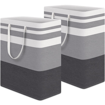HomeHacks 2 Pack Large Laundry Baskets, Laundry Hampers Bags (Blue 75Lx2)