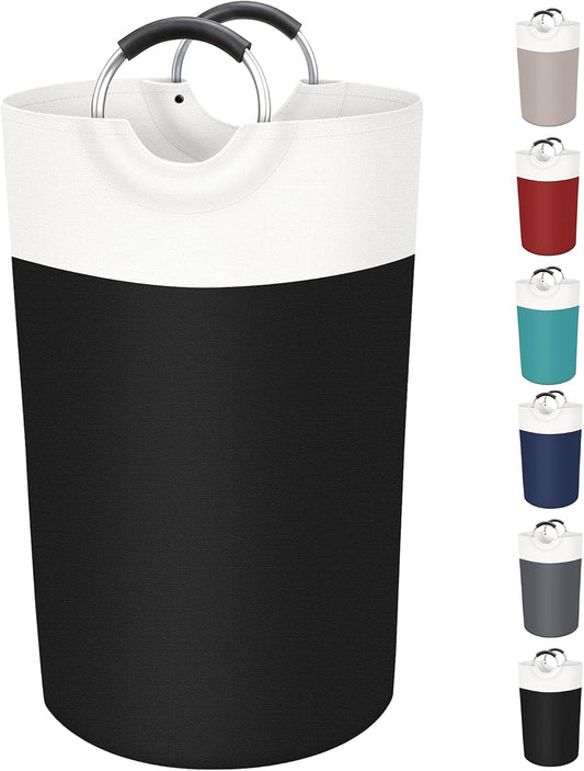 BlissTotes 90L Laundry Basket, Freestanding Collapsible Hamper, Black