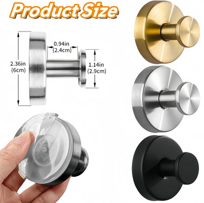 Suction Cup Hooks for Wreaths on Glass, Model No-Drill Suction Cup Hooks, Wreath Hangers for Front Doors, Metal Towel Hooks for Showers Bathrooms Mirrors(Black 1pcs)
