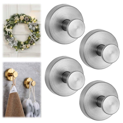 Suction Cup Hooks for Wreaths on Glass, Model No-Drill Suction Cup Hooks, Wreath Hangers for Front Doors, Metal Towel Hooks for Showers Bathrooms Mirrors(Black 1pcs)
