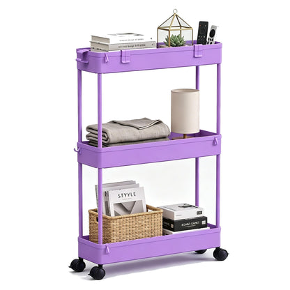 2 Pack 3 Tier Slim Storage Cart, Bathroom Rolling Utility Organizer