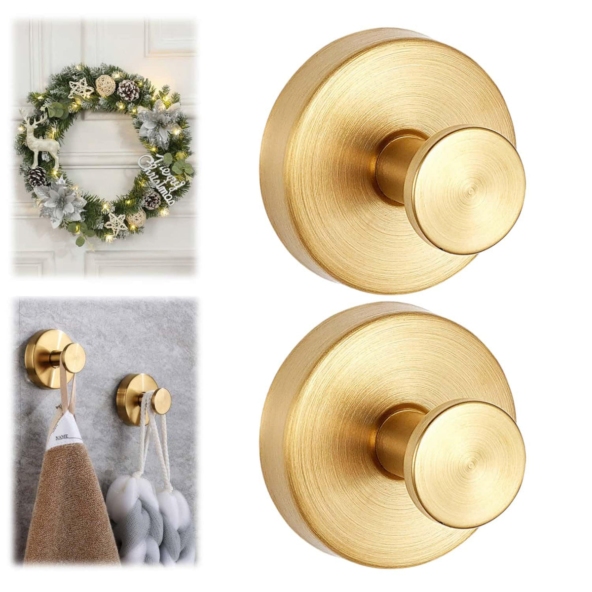Suction Cup Hooks for Wreaths on Glass, Model No-Drill Suction Cup Hooks, Wreath Hangers for Front Doors, Metal Towel Hooks for Showers Bathrooms Mirrors(Black 1pcs)