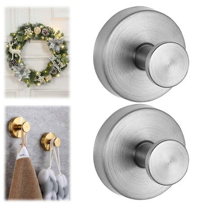 Suction Cup Hooks for Wreaths on Glass, Model No-Drill Suction Cup Hooks, Wreath Hangers for Front Doors, Metal Towel Hooks for Showers Bathrooms Mirrors(Black 1pcs)