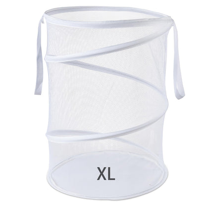 Seiritex Mesh Popup Laundry Hamper 115L Foldable Laundry Basket Extra Large Capacity Collapsible Clothing Storage Basket with Handles 26 H x 18 W x 18 L (Black)