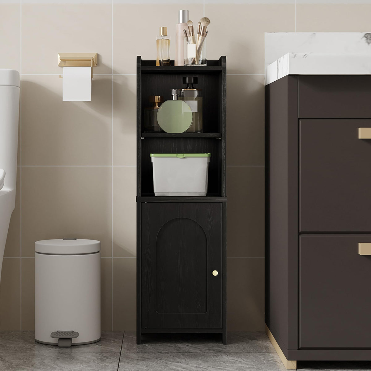 Hzuaneri Small Bathroom Storage Cabinet, Narrow Toilet Paper Cabinets