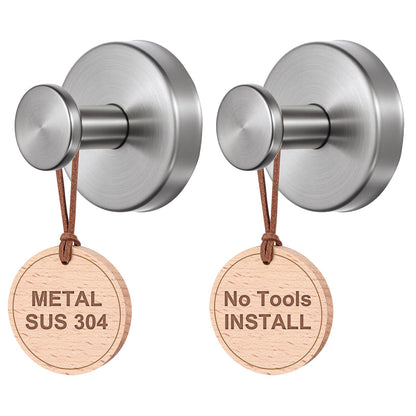 Suction Cup Hooks:Metal Hanger,for Galss Window Door & Tile Wall,Shower Bathroom Towel Holder Hanging Hook, 2 Pack (Matte Black)