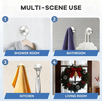Suction Cup Hooks for Shower,No Drill Wreath Hanger for Front Door