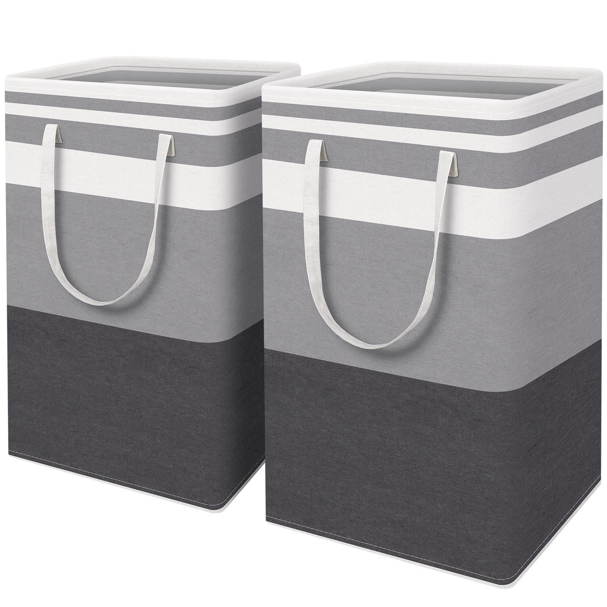 HomeHacks 2 Pack Large Laundry Baskets, Laundry Hampers Bags (Blue 75Lx2)