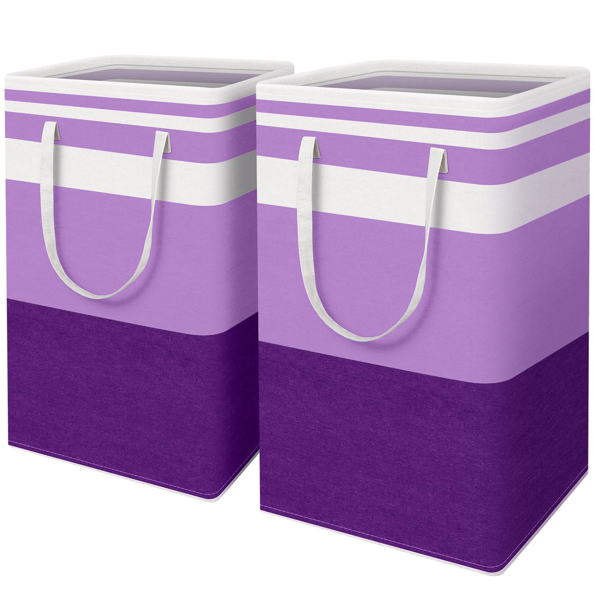 HomeHacks 2 Pack Large Laundry Baskets, Laundry Hampers Bags (Blue 75Lx2)