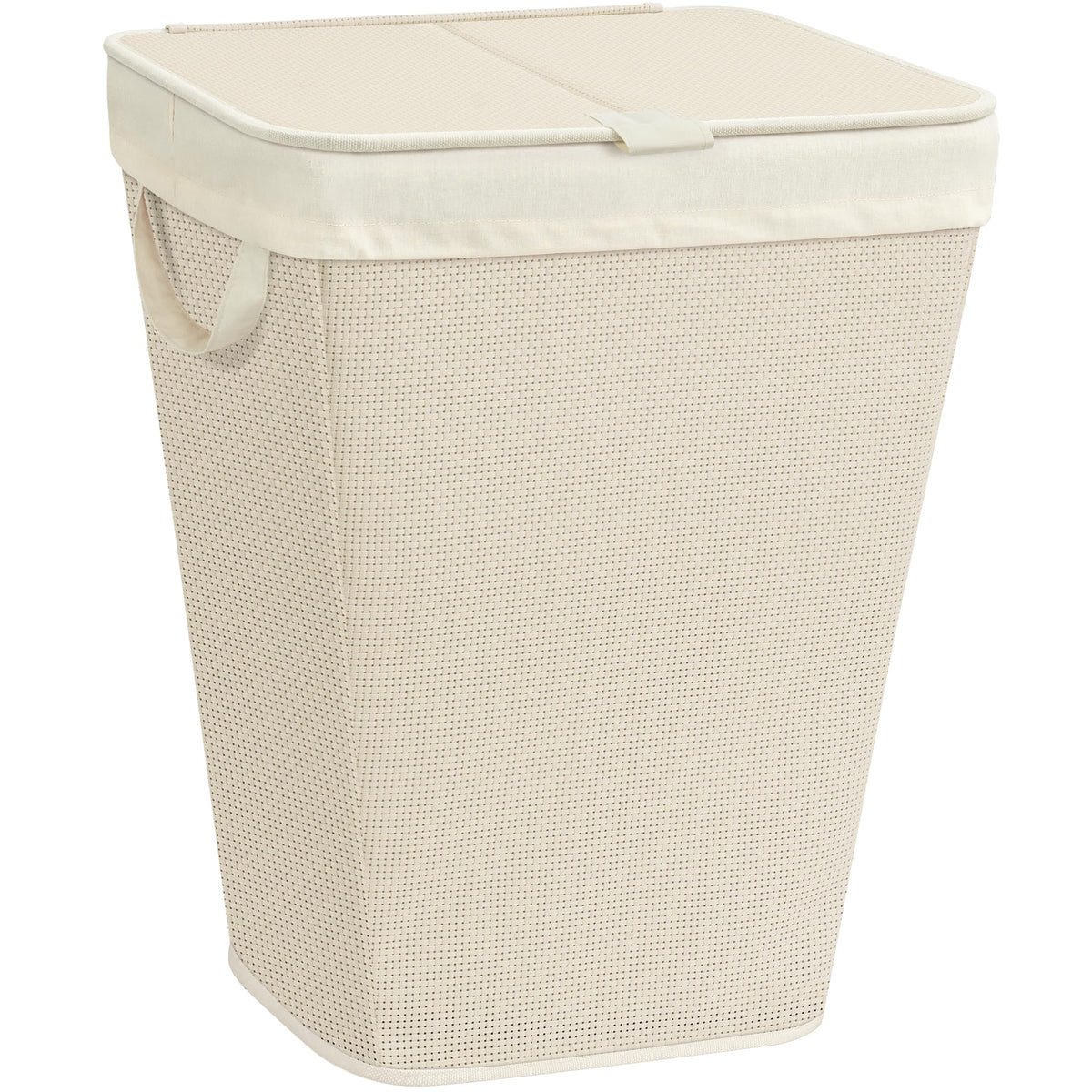 STORAGE MANIAC 90L Laundry Hamper with Lid Laundry Basket, Rattan Beige