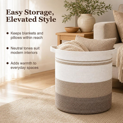 OIAHOMY 60L Laundry Basket Laundry Hamper Nursery Hamper Gradient Yellow
