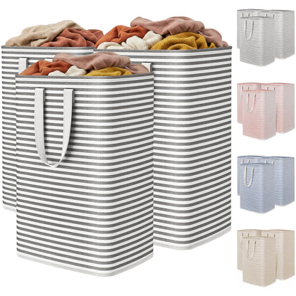 Lifewit 80L Large Laundry Baskets, Laundry Hampers Bags, 2 Pack, Grey&Pink