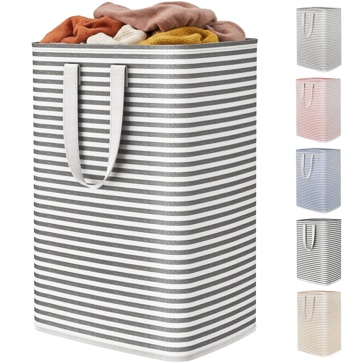Lifewit 80L Large Laundry Baskets, Laundry Hampers Bags, 2 Pack, Grey&Pink