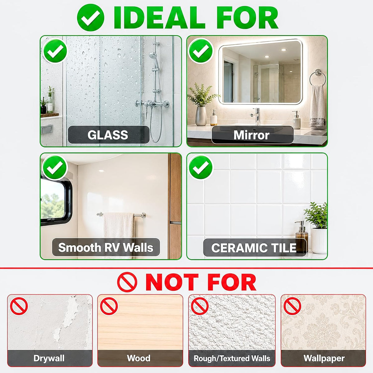 Suction Cup Hooks for Shower & Windows - Strong Hold 4 Pack Gold