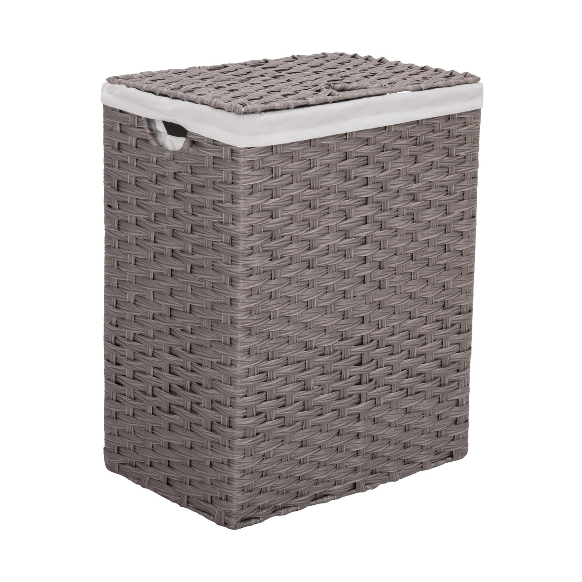 Seville Classics Premium Handwoven Portable Laundry Bin Basket with Carrying Handles, Household Storage for Clothes, Linens, Sheets, Mocha Brown, Oval Hamper