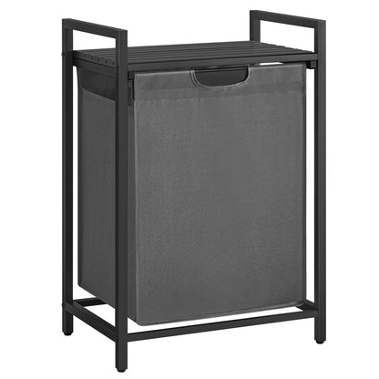 VASAGLE Laundry Hamper with Shelf, 3 Pull-Out Bags, 3 x 10.6 Gallons (40 L)
